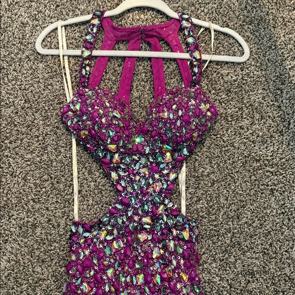 Beautiful Jazz Couture Beaded Gown - Picture 6 of 7